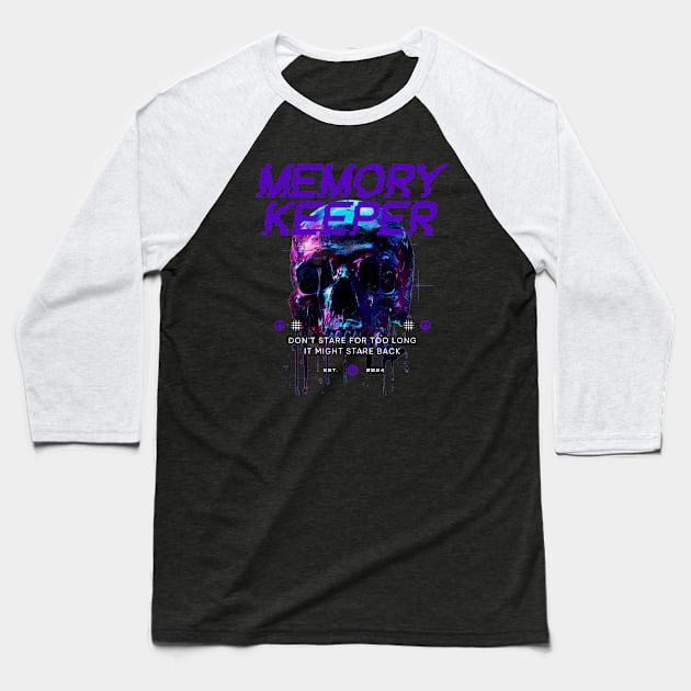 Memory Keeper Skull Baseball T-Shirt by Klover